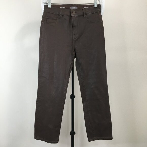 DL1961 Ultimate Black Coffee Coated PATTI Straight High Rise Vintage Ankle Jeans - Picture 1 of 13